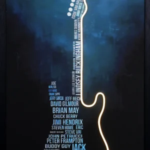 Guitar Legends LED Wall Decor | Premium Guitarist Tribute Wall Art