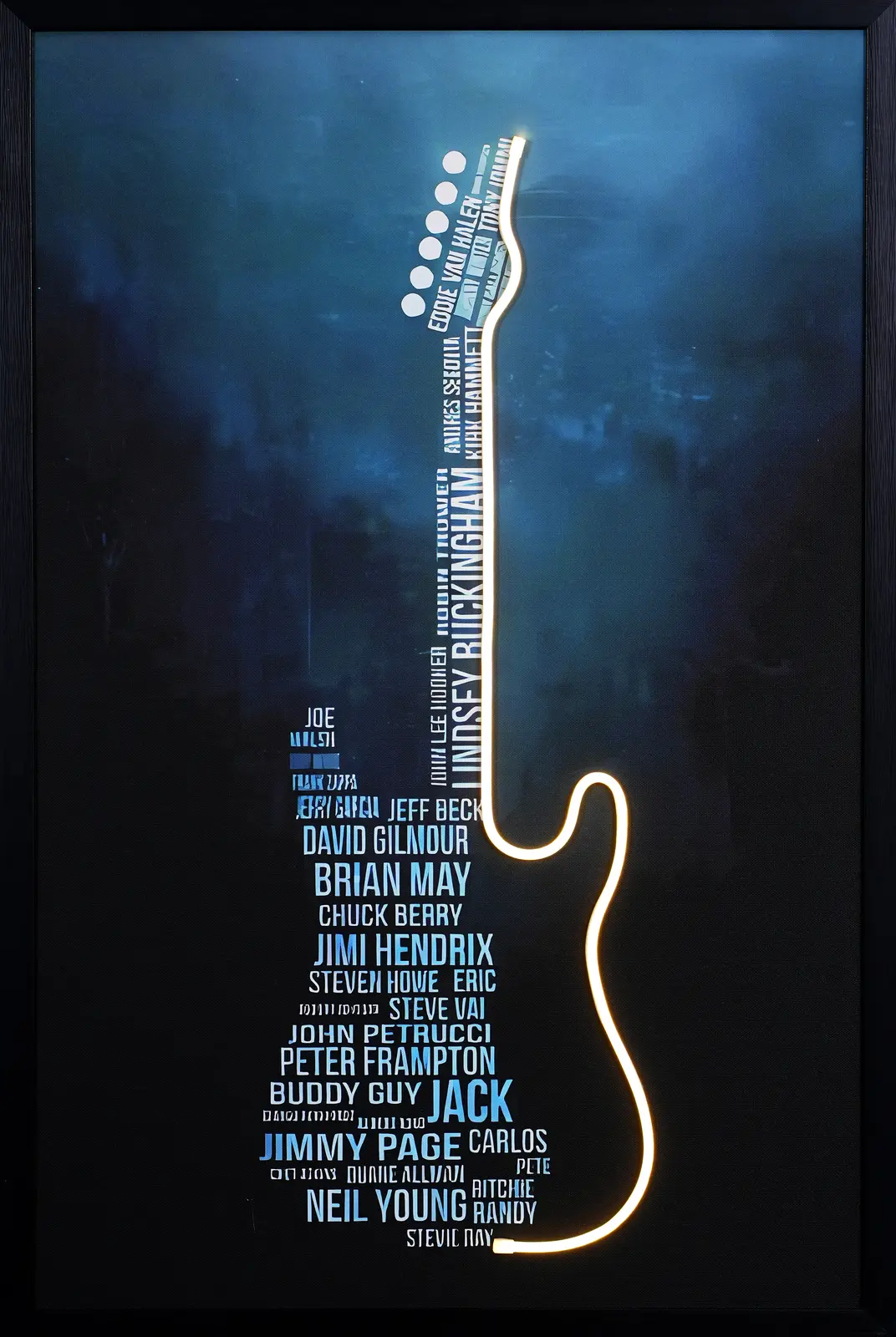 Guitar Legends LED Wall Decor | Premium Guitarist Tribute Wall Art — Day