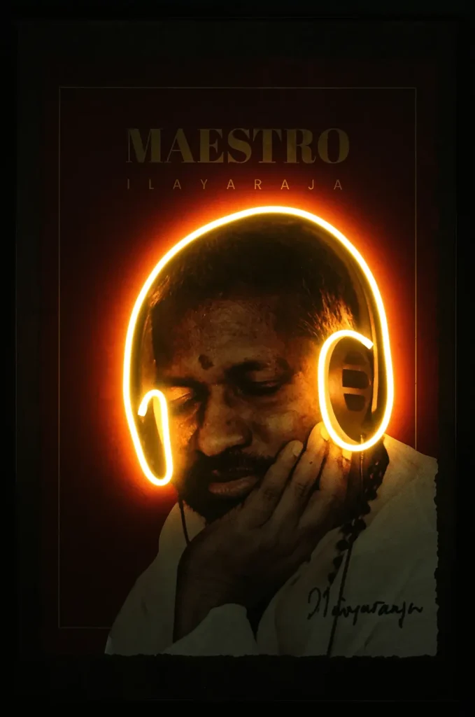 Maestro Ilaiyaraaja LED Wall Decor | Premium Music Legend Wall Art — Night