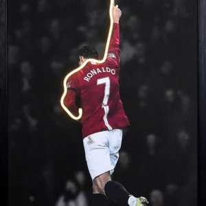 Cristiano Ronaldo BELIEVE LED Wall Decor – Football Celebration Illuminated Decor