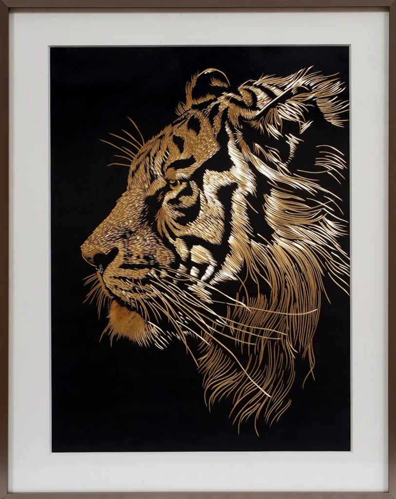 Handcrafted Tiger Copper Art | Majestic Tiger Wall Decor for Strength & Power