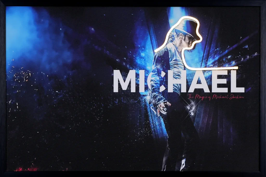 Michael jackson Iconic Dancer LED Wall Decor – Blue Stage Concert Illuminated Music Decor — Day