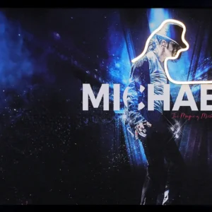 Michael jackson Iconic Dancer LED Wall Decor – Blue Stage Concert Illuminated Music Decor