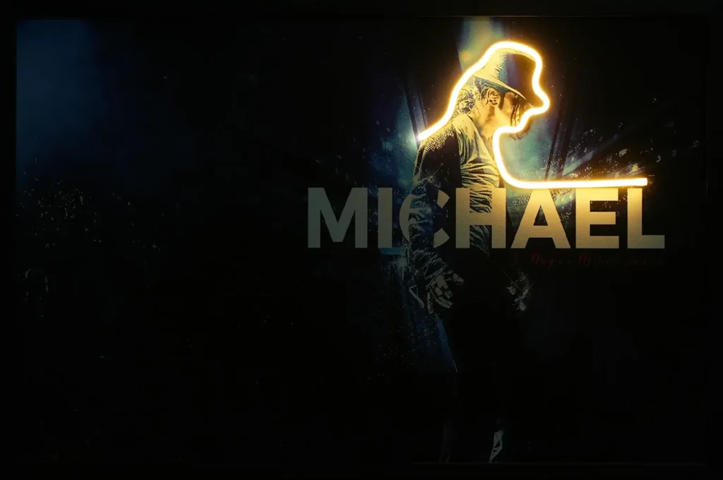 Michael jackson Iconic Dancer LED Wall Decor – Blue Stage Concert Illuminated Music Decor — Night