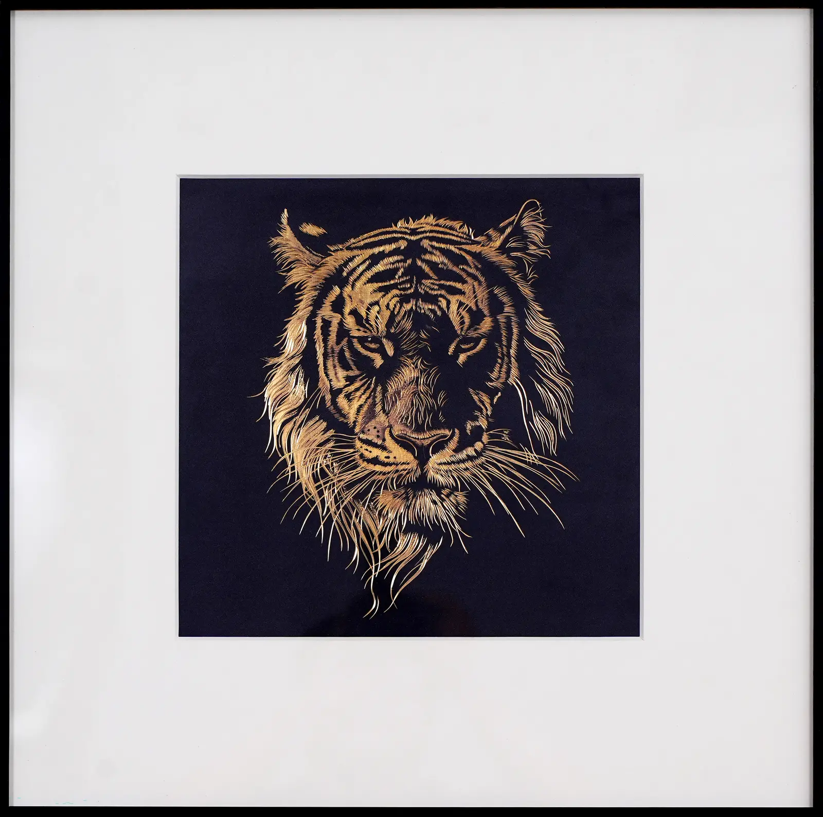 Tiger Copper Art Wall Decor | Handcrafted Fierce Tiger Copper Artwork — Day