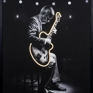 Isai Alias Ilaiyaraaja LED Wall Decor featuring Maestro Ilaiyaraaja with illuminated guitar silhouette and stage lighting