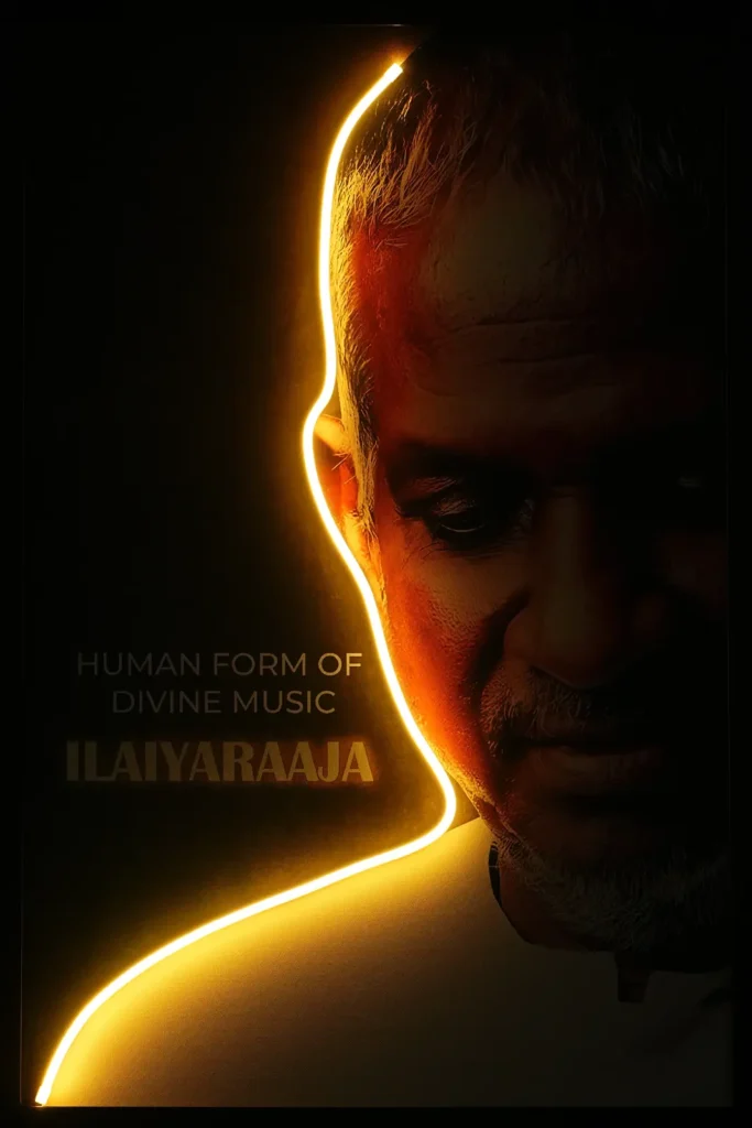 Ilaiyaraaja LED Wall Decor | Human Form of Divine Music Premium Wall Art — Night