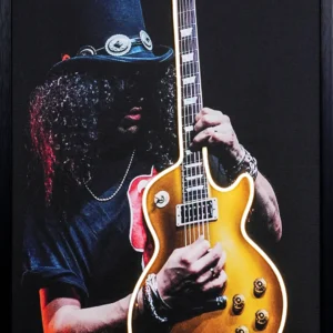 Slash guitar LED Wall Decor – Top Hat Guitarist Illuminated Rock Decor